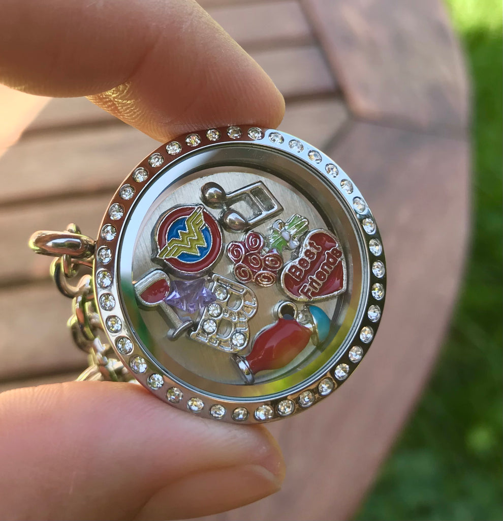 Wine glass Unique lockets and charms