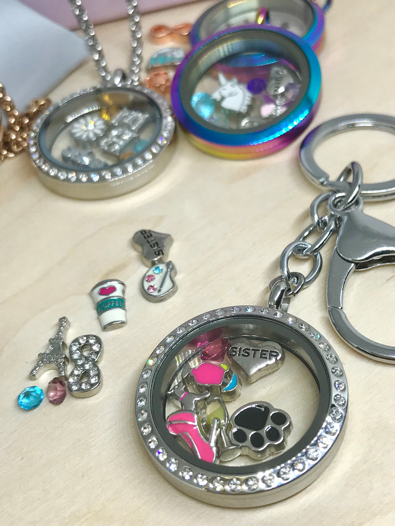Pink or White Stiletto Unique lockets and charms