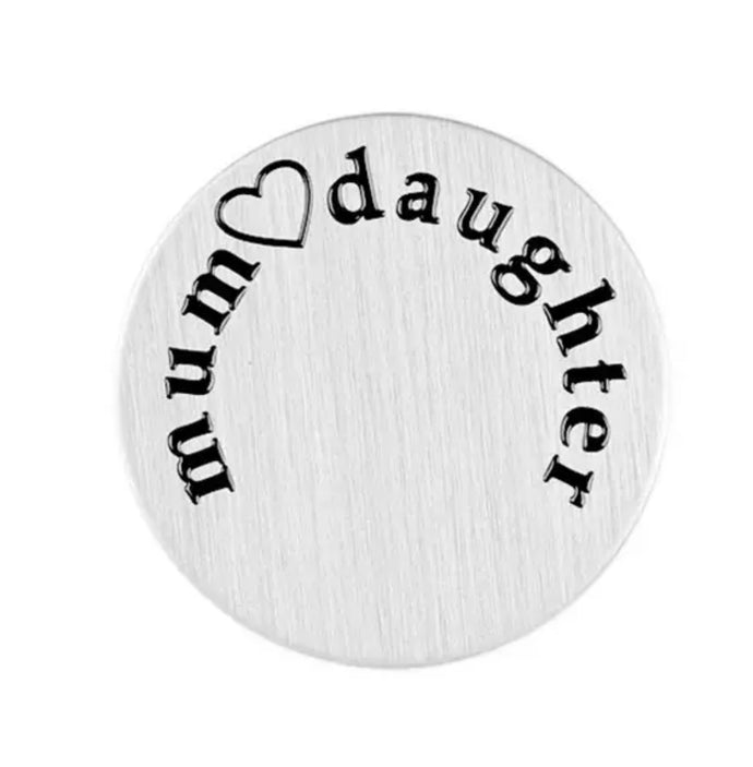Mum heart daughter. silver