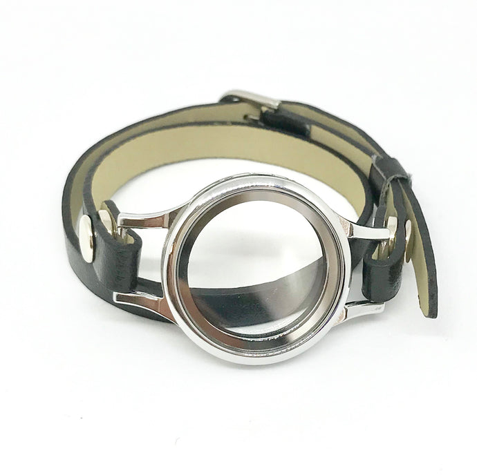 Black wrap bracelet *New thicker band*